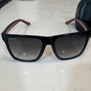 Gucci Black and Red Sunglasses